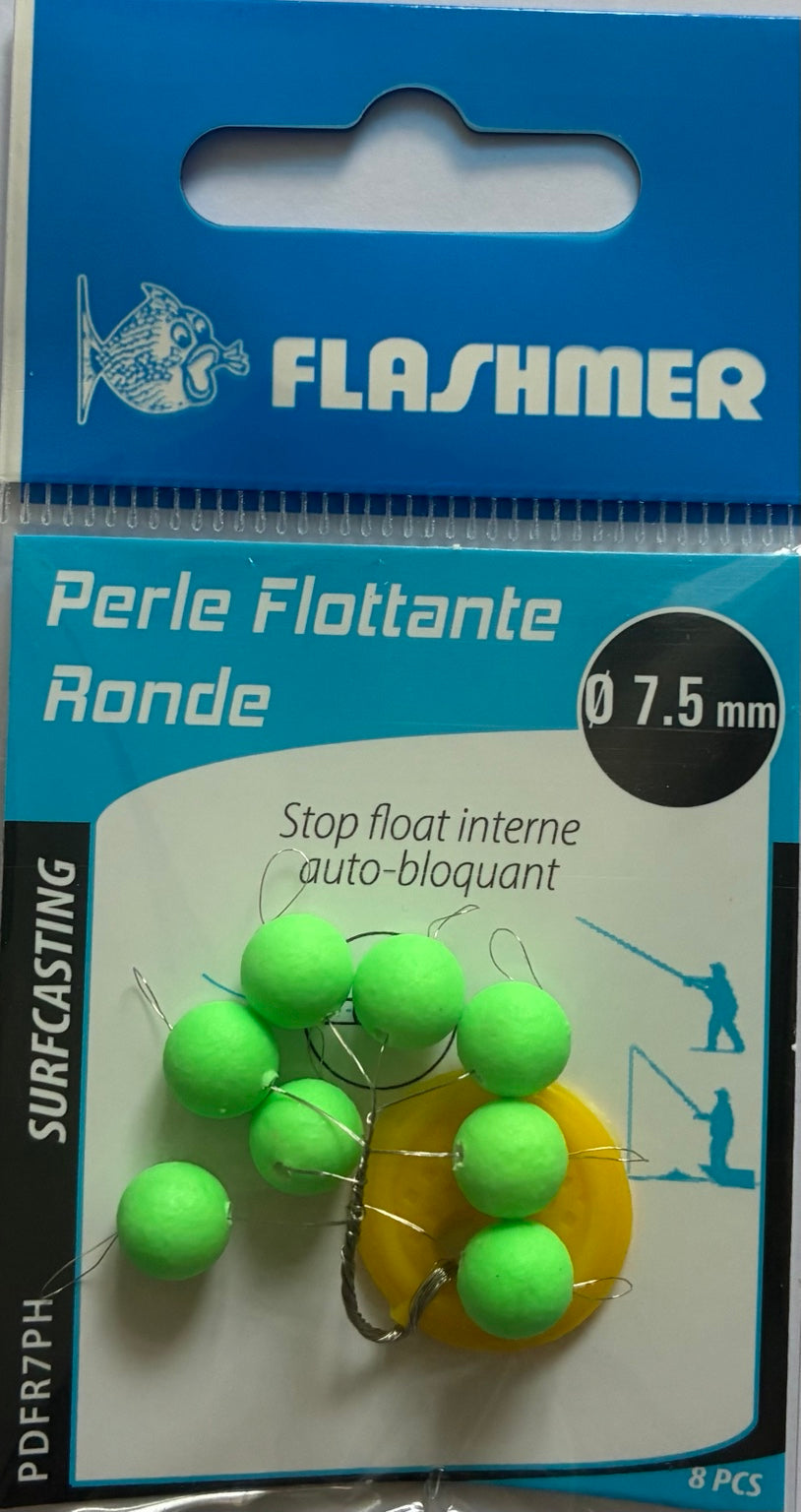 Packaging perles flottantes rondes 7,5 mm phosphorescentes Flashmer