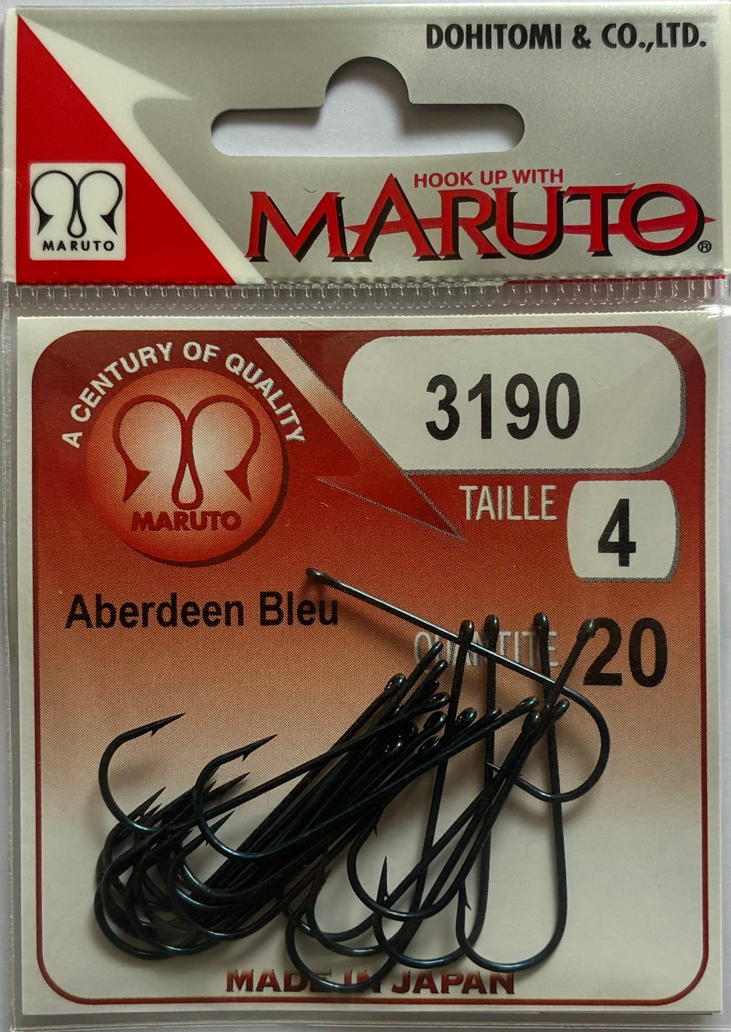 Hameçons Maruto 3190 Aberdeen Bleu taille 4 - pochette de 20