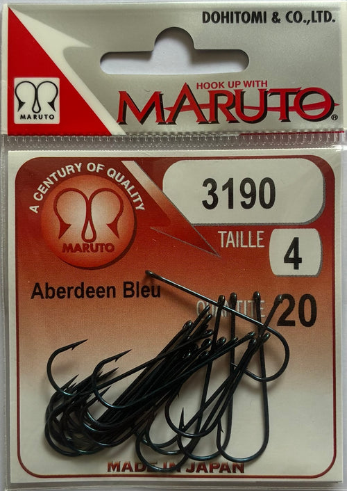 Hameçons Maruto 3190 Aberdeen Bleu taille 4 - pochette de 20