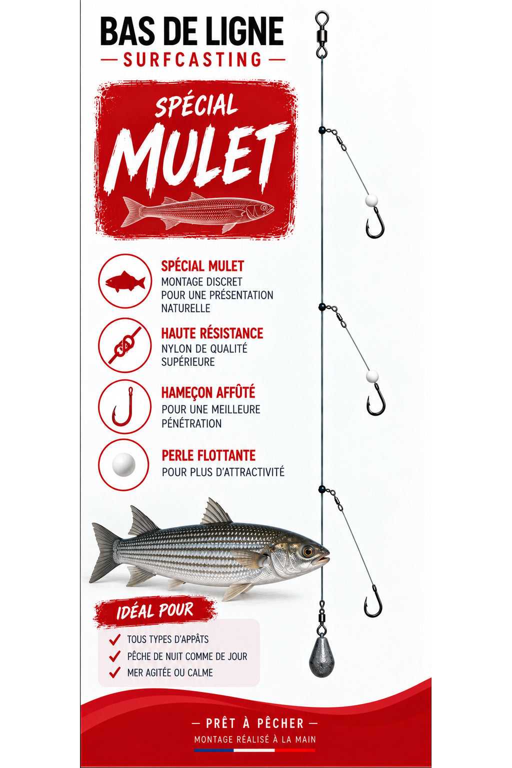 Bas de ligne Spécial Mulet CAP Surfcasting