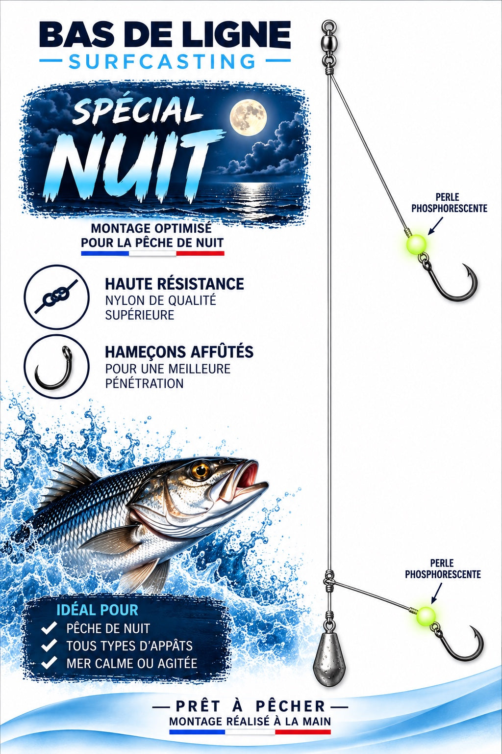 Bas de ligne CAP Surfcasting Spécial Nuit