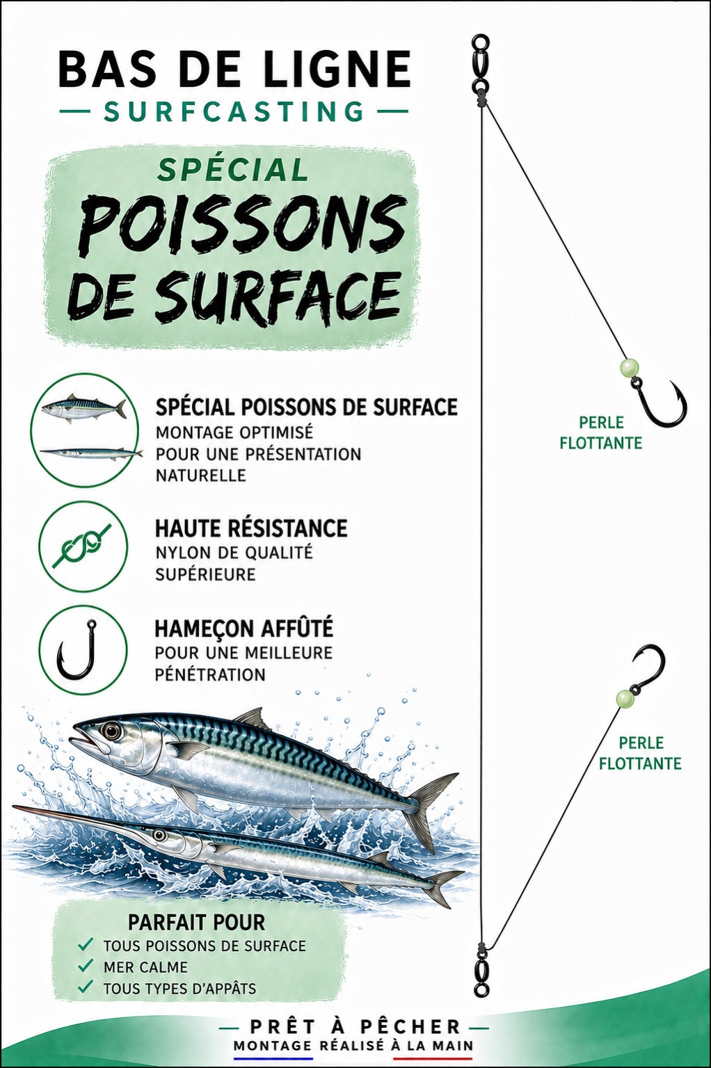 Bas de ligne CAP Surfcasting Spécial Poissons de Surface