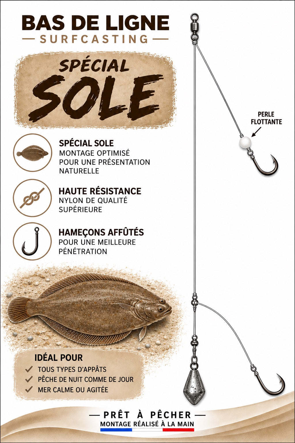 Bas de ligne CAP Surfcasting Spécial Sole